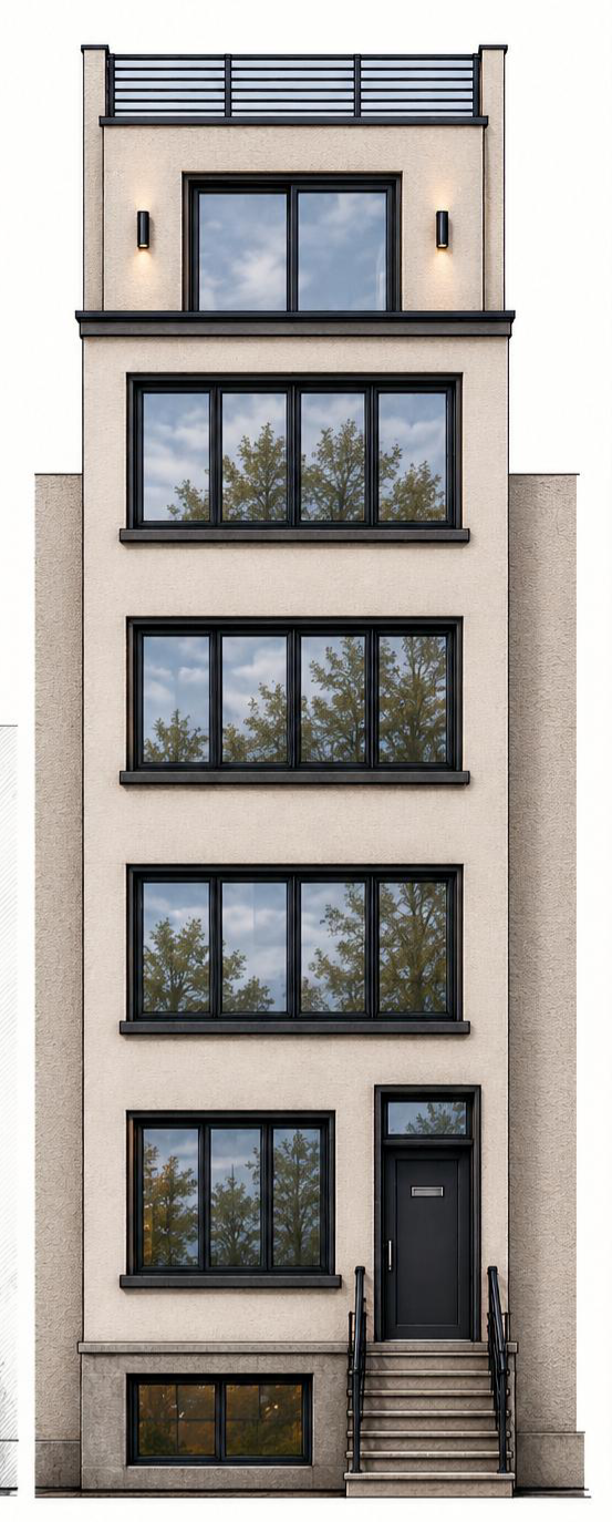 175 14th Street — stone facade rendering