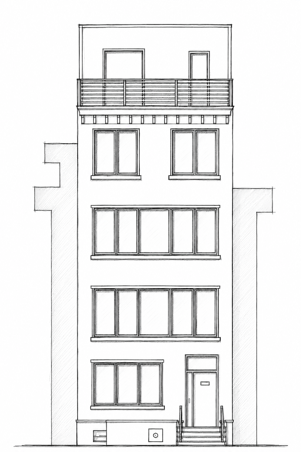 175 14th Street — black and white sketch