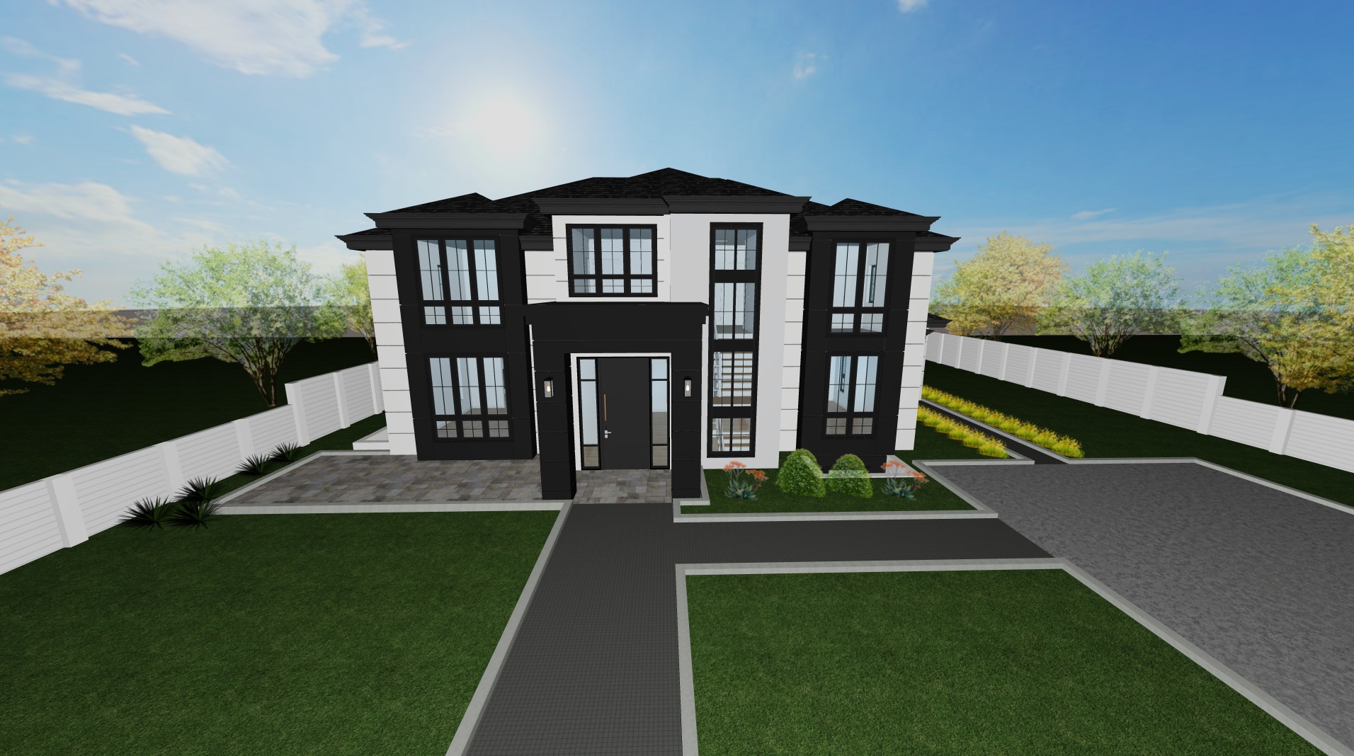 Jericho Residence — front facade from the walkway