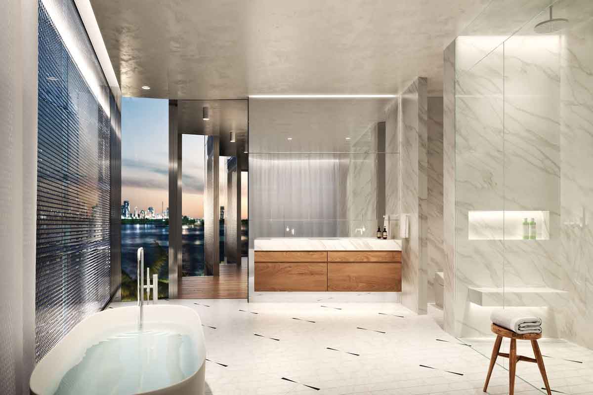 Monad Terrace — master bathroom rendering