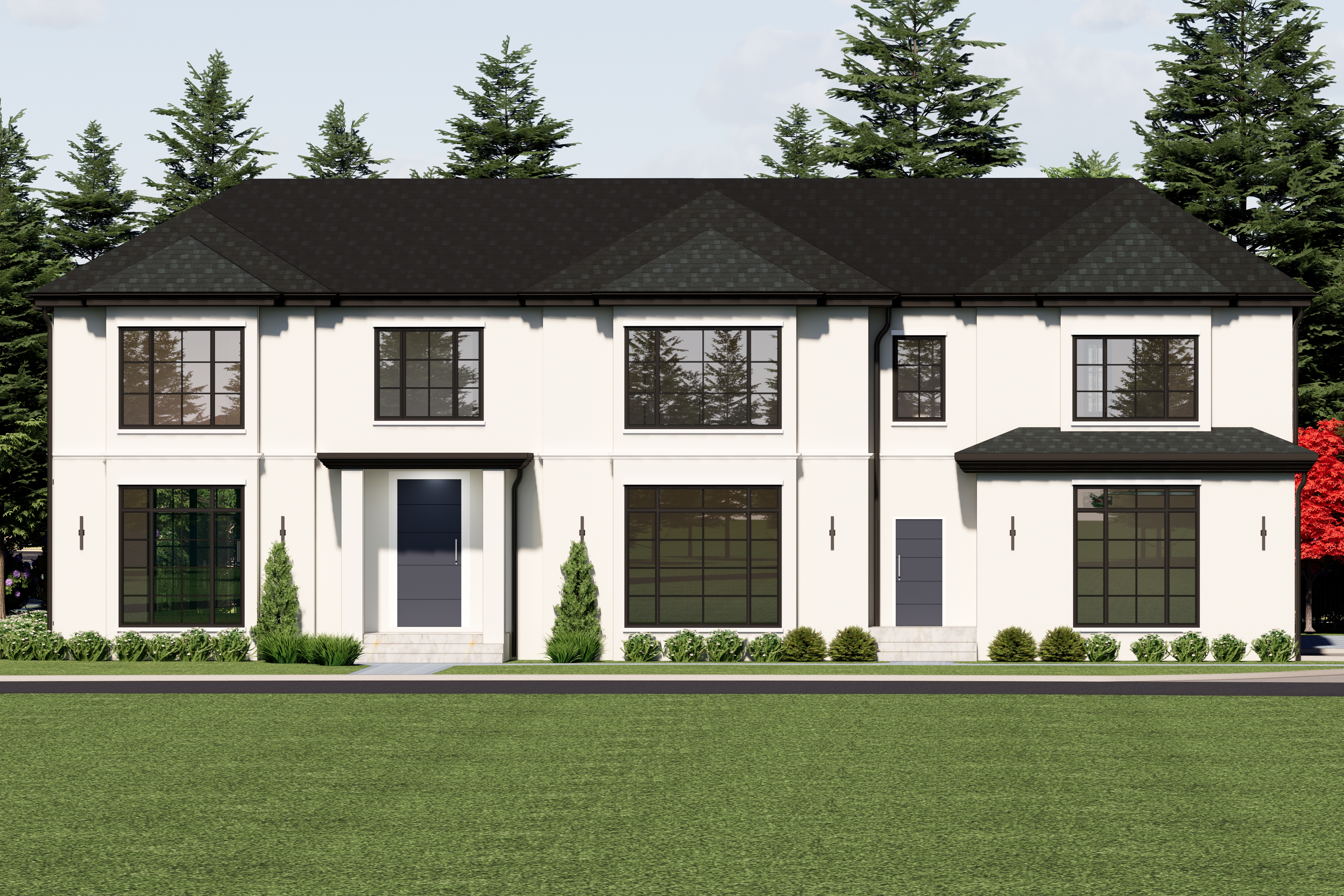 Roslyn Residence — straight-on front facade