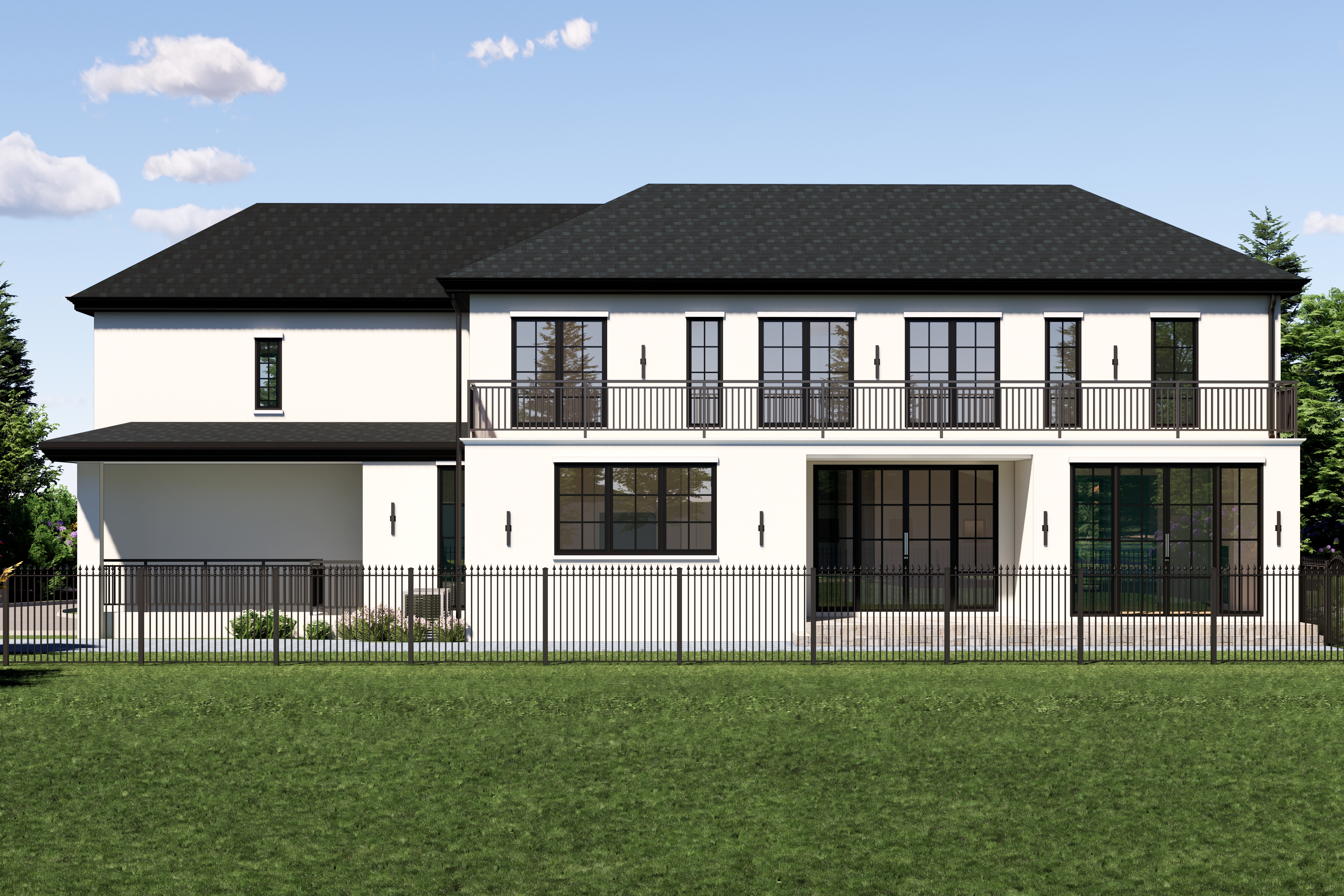 Roslyn Residence — straight-on rear facade