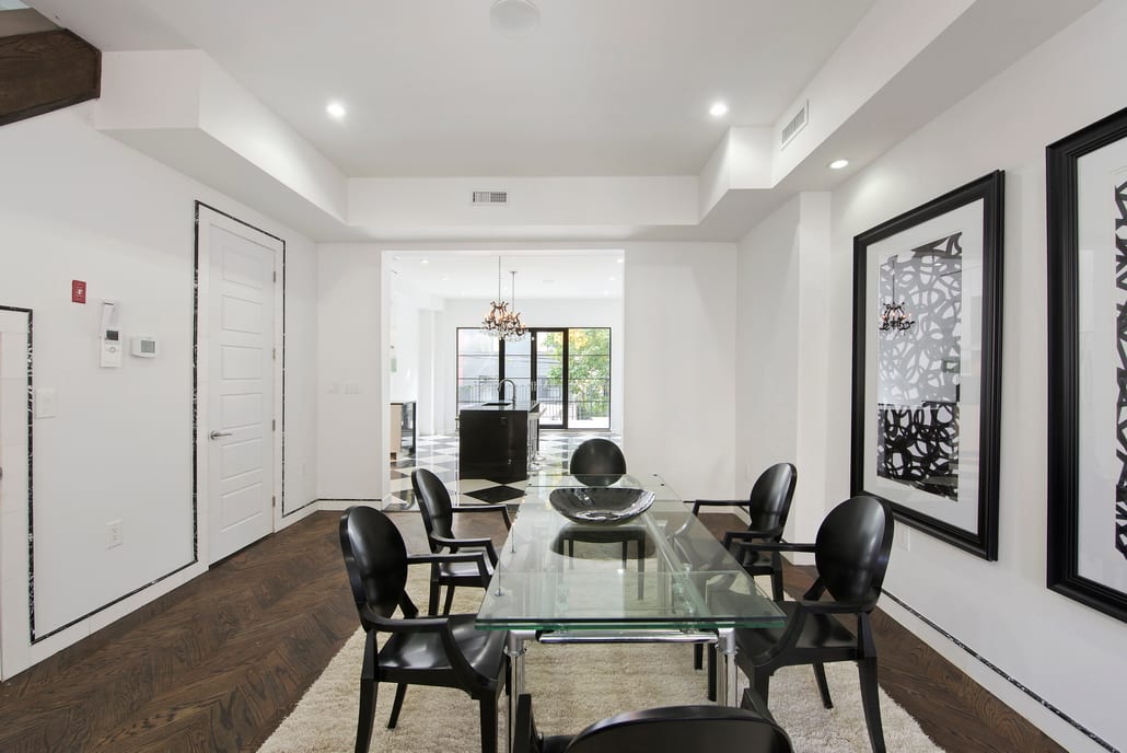 Throopkin Kollection — dining room with fireplace